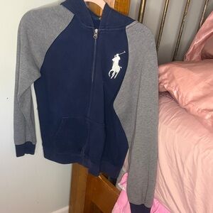 Polo Navy and Gray Kids Hoodie